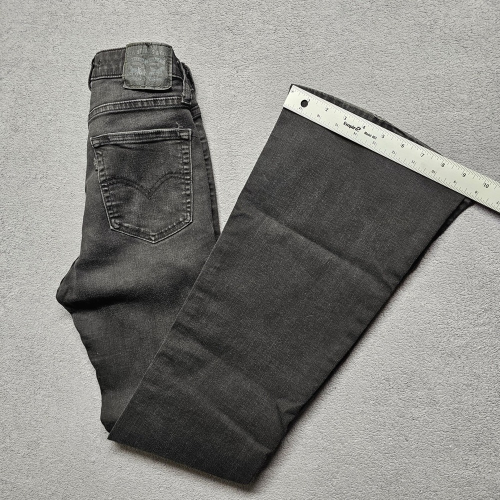 Levi's 726 Jeans Womens 27 Black Denim Slim Fit‎ Flared Leg Streetwear Americana - Picture 9 of 11